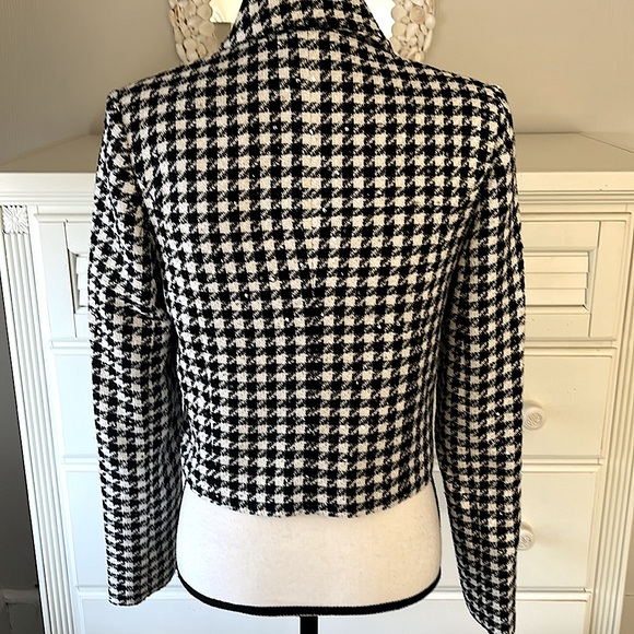 Jason Wu 2 Piece Crop Jacket Matching Sleeveless Top Black/White Check Sequins - Picture 7 of 10